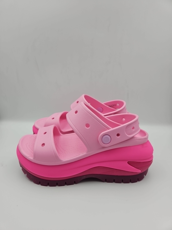 CROCS Shoes - CROCS Pink Layered Platform Sandals